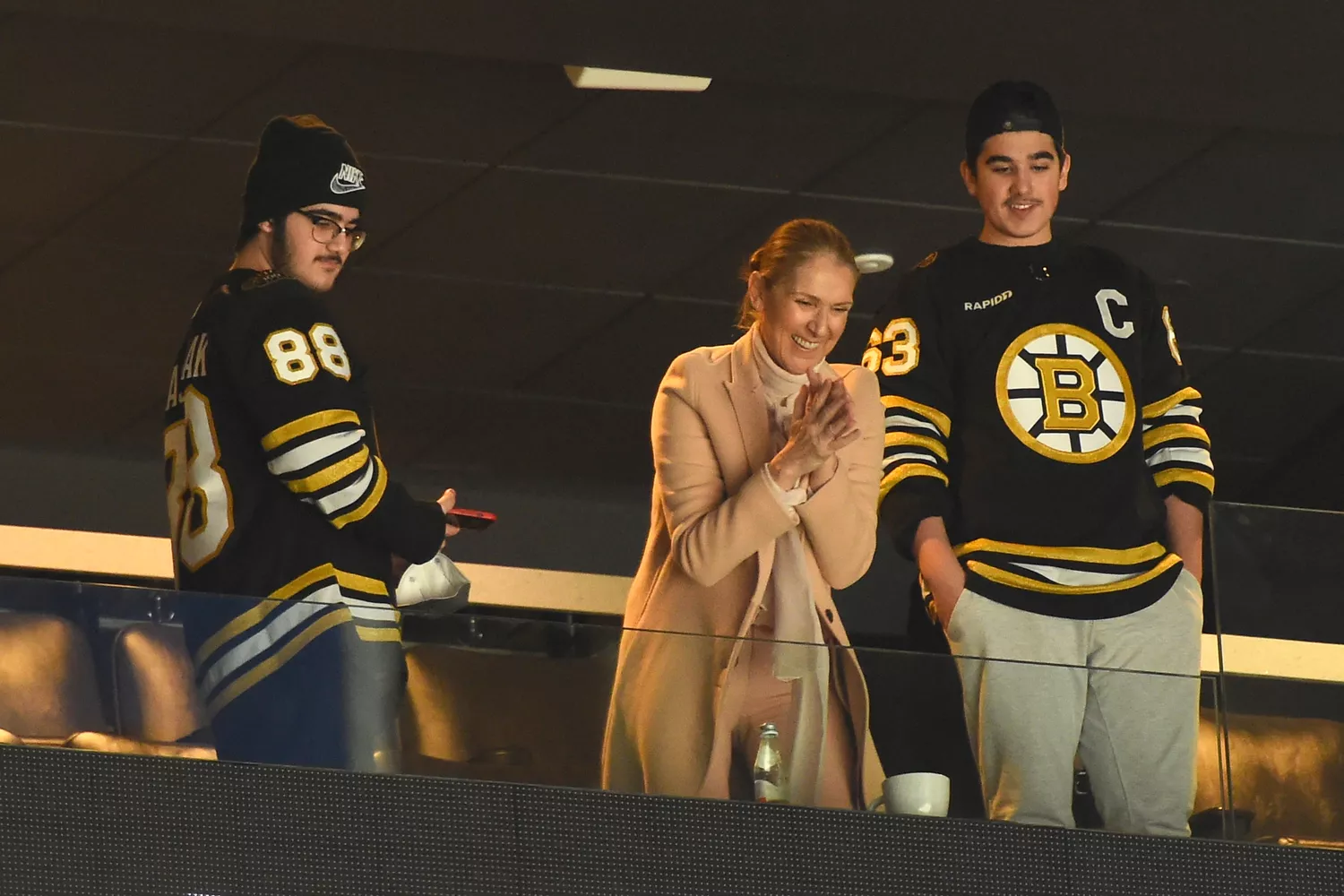 Shocking: Bruins fan fired up the players before taking the ice.