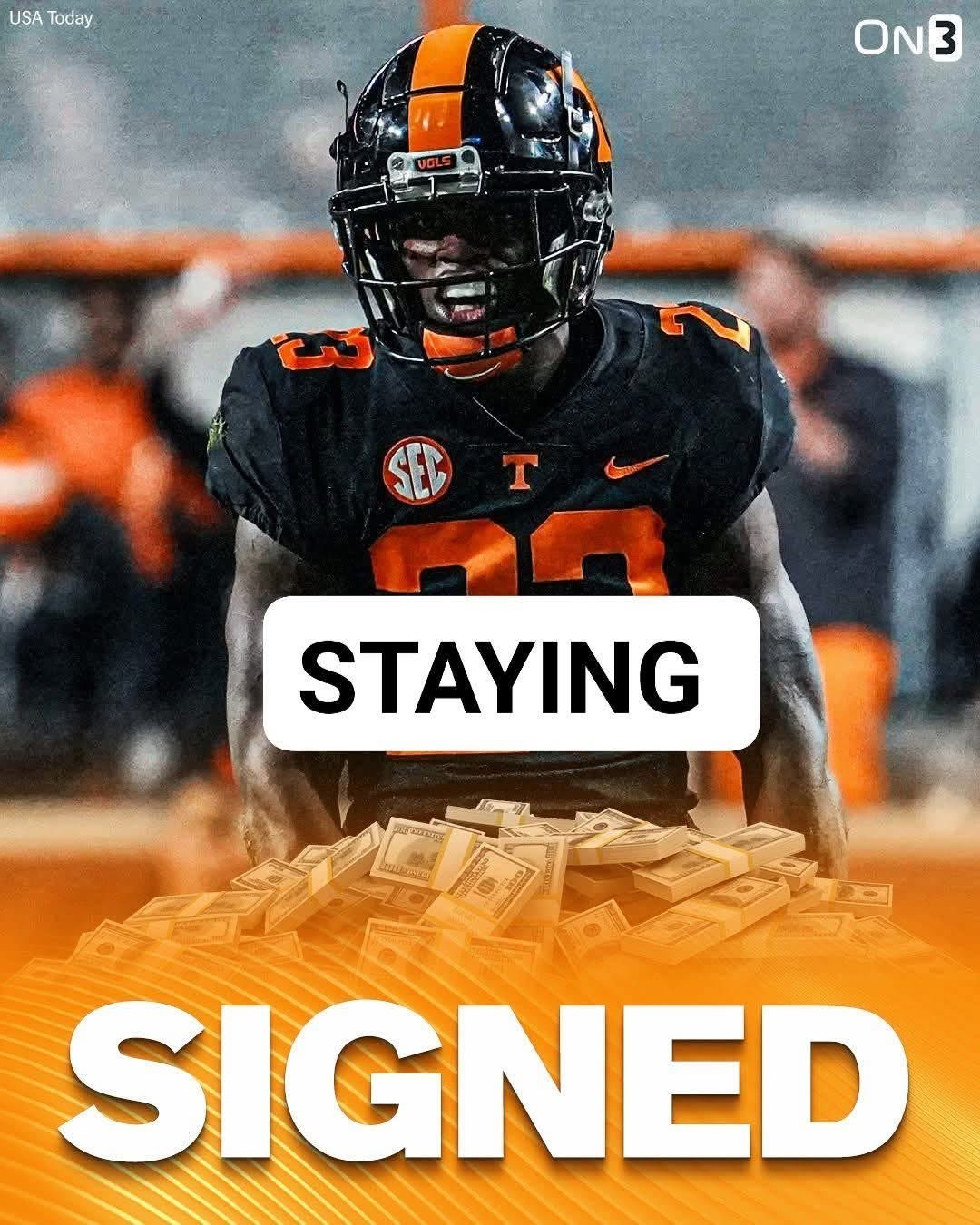 STUNNING BREAKING NEWS:Tennessee true freshman DB Boo Carter has signed a new deal with the Volunteers, putting an end to transfer portal speculations…